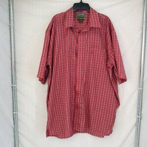 Roundy Ridge Clothing Vintage Men's Short Sleeve Red Check Button Shirt Size XXL